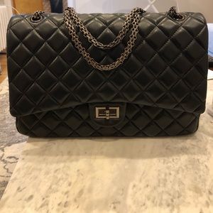 Ainifeel Large Quilted Leather Flap Bag